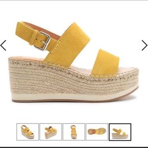 Dolce Vita yellow Mauri espadrille wedge sandal